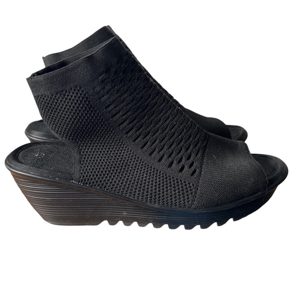 Bernie Mev Black Josephina Stretch Knit Platform Wedge Sandals, Size 10 (EU 41) - Picture 3 of 10